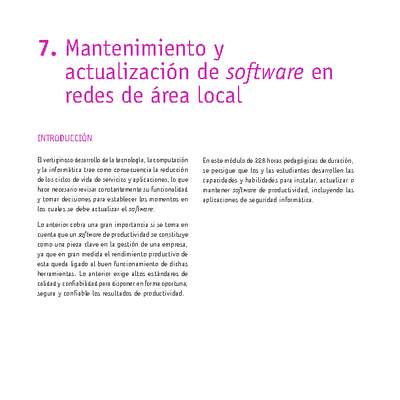 Módulo 07 - Mantenimiento y actualización de software en redes área local