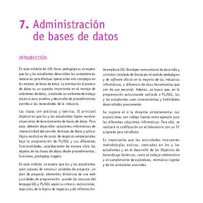 Módulo 07 - Administracióm de base de datos