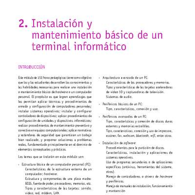 Módulo 02 - Instalación y mantenimiento básico de un terminal informático