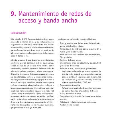 Módulo 09 - Mantenimiento de redes de acceso y banda ancha