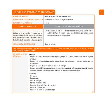 Confección de estado de flujo de efectivo