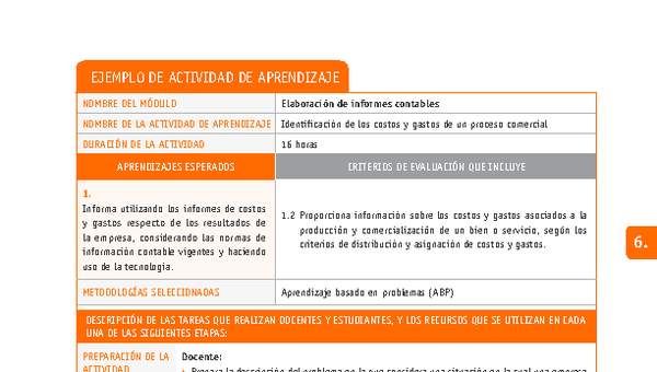 Identificación de los costos y gastos de un proceso comercial