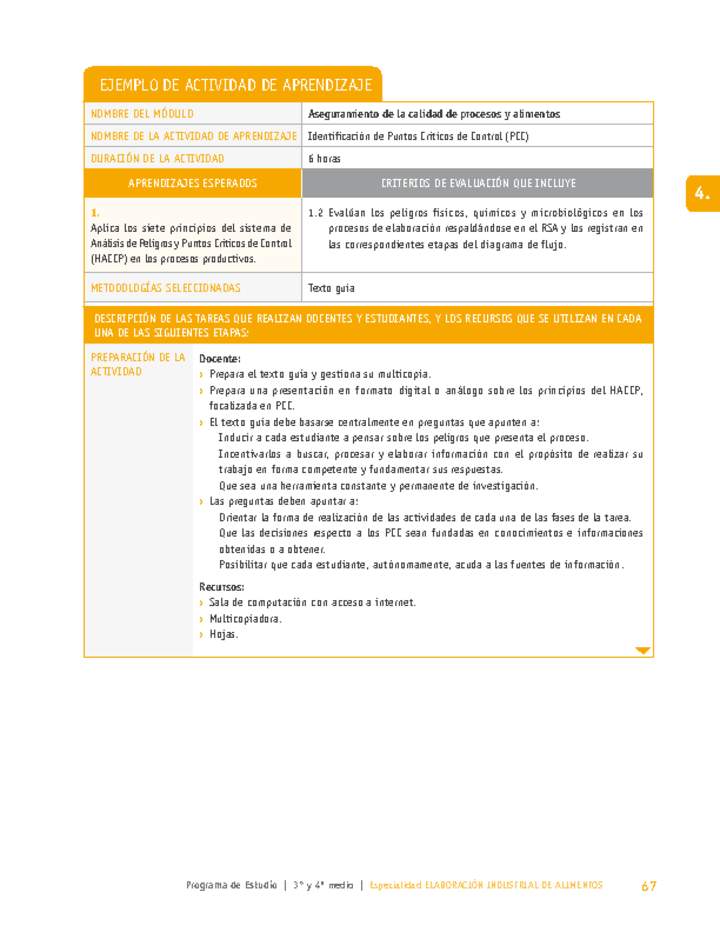 Identificación de Puntos Críticos de Control (PCC)