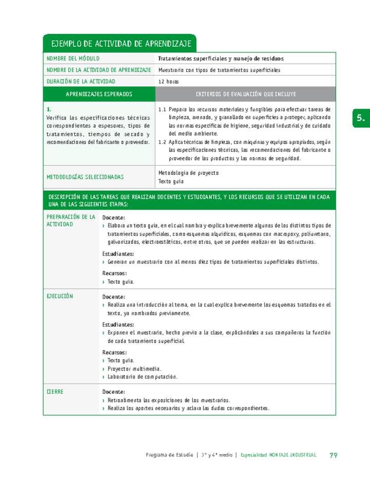 Muestrario con tipos de tratamientos superficiales