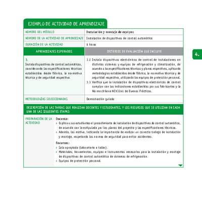 Instalación de dispositivos de control automático