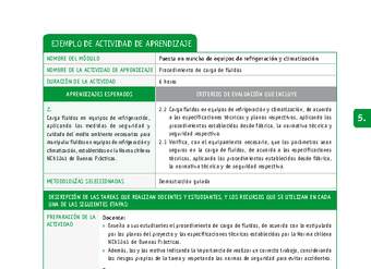 Procedimiento de carga de fluidos