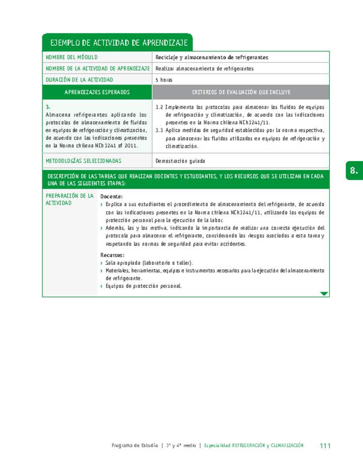 Realizar almacenamiento de refrigerantes