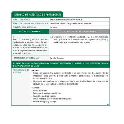 Seleccionar conductores para instalación eléctrica