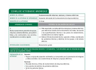 Evaluación del estado de funcionamiento de máquina eléctrica