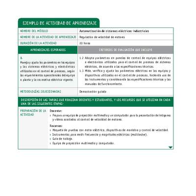 Regulación de velocidad de motores