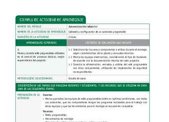 Cableado y configuración de un autómata programable