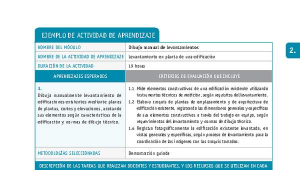 Levantamiento en planta de una edificación