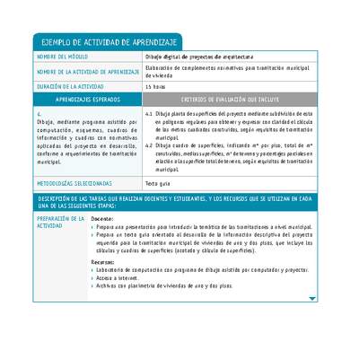 Elaboración de complementos normativos para tramitación municipal de vivienda