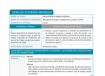 Manipulación de papel en pliegos para la carga de sustrato