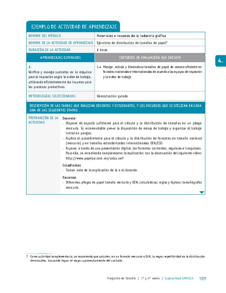 Ejercicios de distribución de tamaños de papel