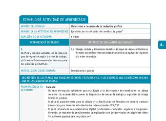 Ejercicios de distribución de tamaños de papel