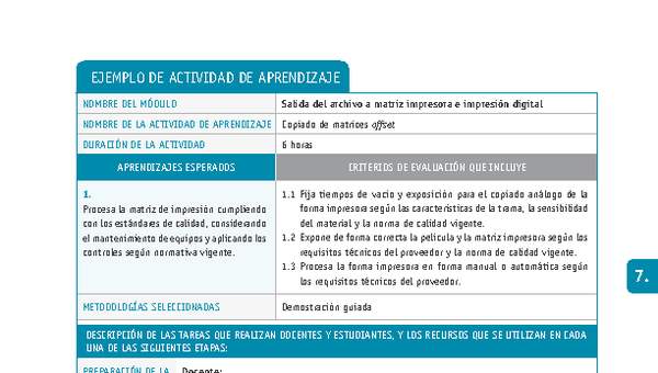 Copiado de matrices offset