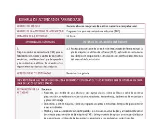 Programación para mecanizado en máquina (CNC)