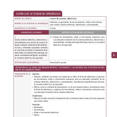 Selección y organización de las herramientas, útiles e instrumentos para instalar sistemas eléctricos, electrónicos y automatizados.