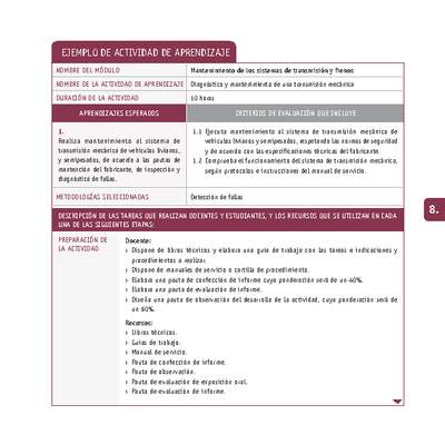 Diagnóstico y mantenimiento de una transmisión mecánica