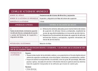 Inspección y diagnóstico de fallas del sistema de suspensión