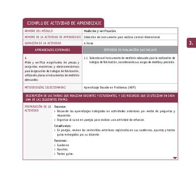 Selección de instrumento para realizar control dimensional