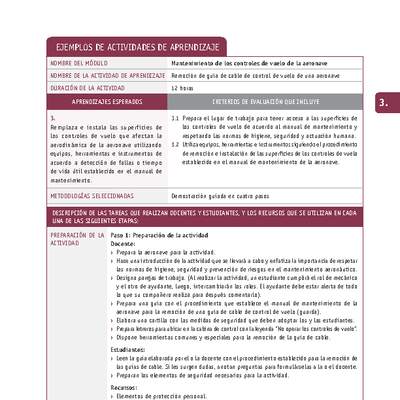 Remoción de guía de cable de control de vuelo de una aeronave