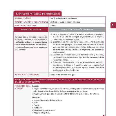 Clasificación y uso de rocas y minerales