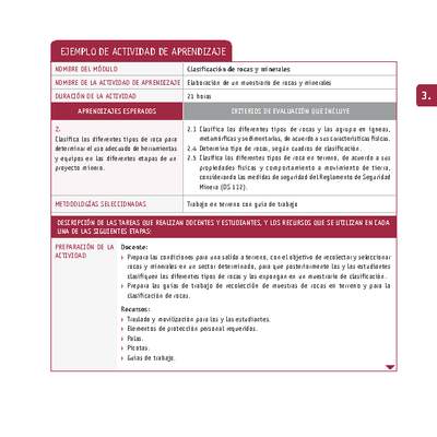 Elaboración de un muestrario de rocas y minerales