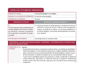 Control del sondeo geológico