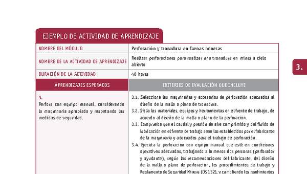 Realizar perforaciones para realizar una tronadura en minas a cielo abierto