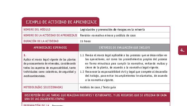 Revisión normativa minera y análisis de caso