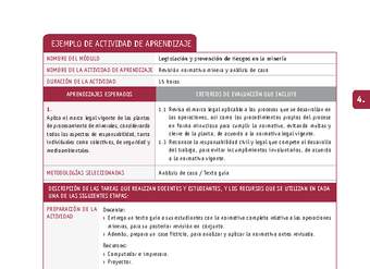 Revisión normativa minera y análisis de caso