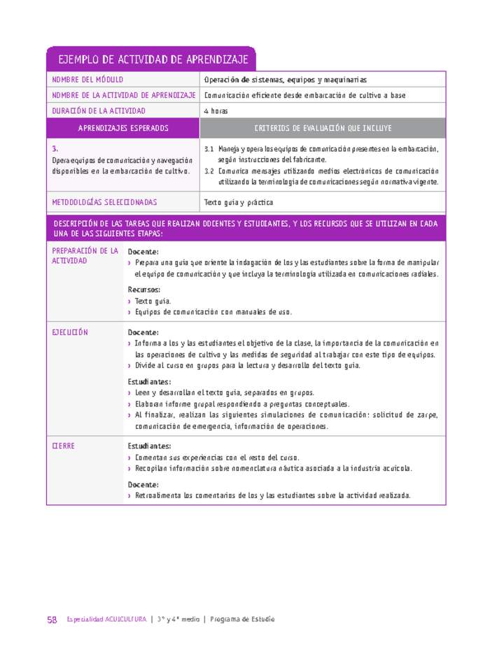 Comunicación eficiente desde embarcación de cultivo a base