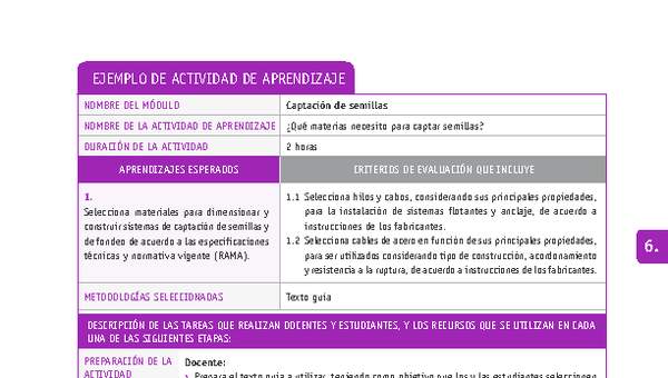 ¿Qué materias necesito para captar semillas?