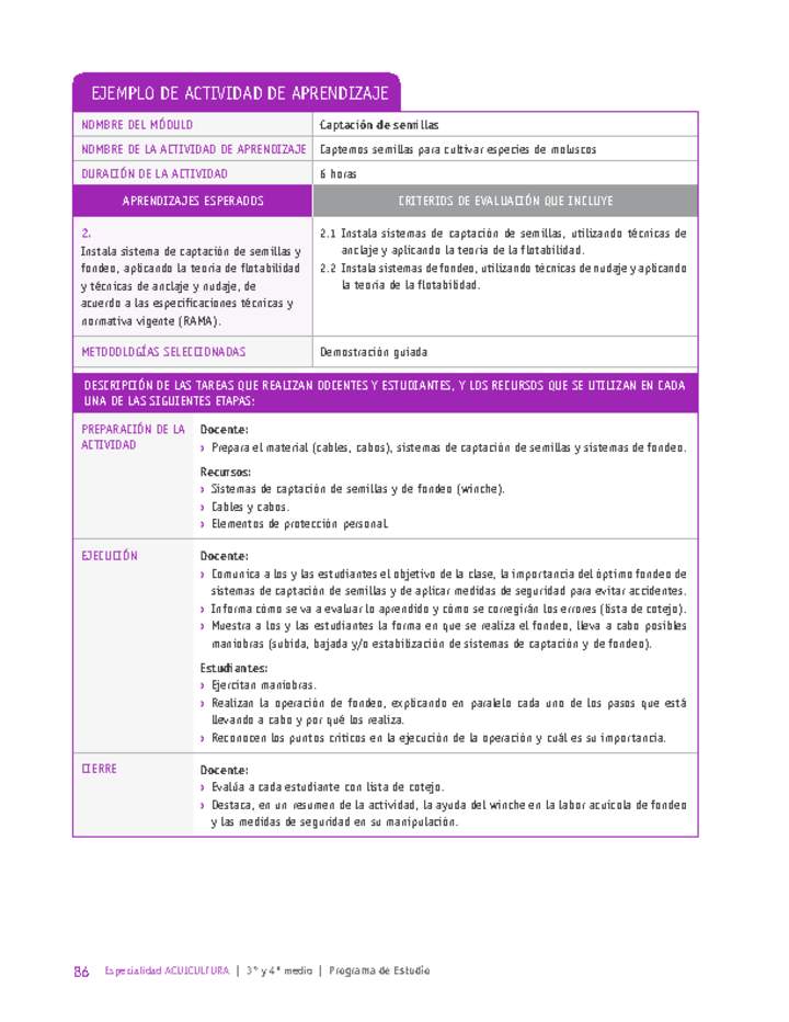 Captemos semillas para cultivar especies de moluscos