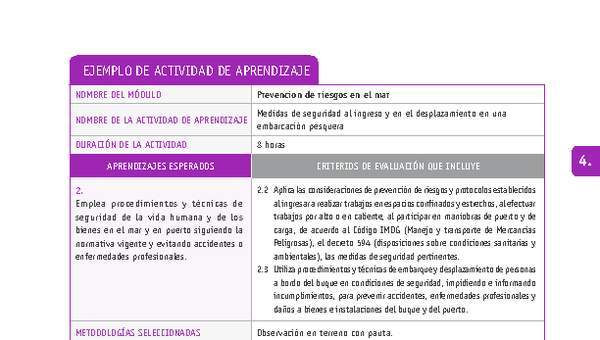 Medidas de seguridad al ingreso y en el desplazamiento en una embarcación pesquera