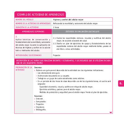 Reforzando la movilidad y autonomía del adulto mayor