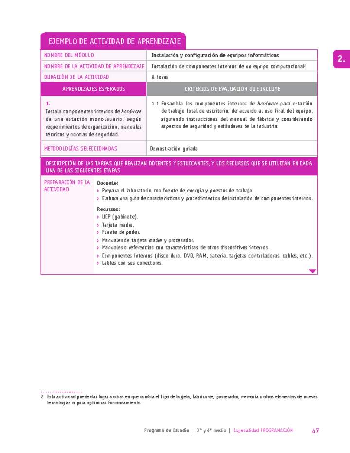 Instalación de componentes internos de un equipo computacional