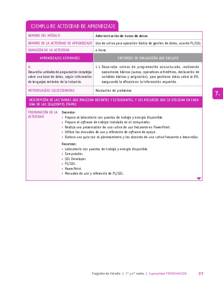 Uso de rutina para operación básica de gestión de datos, usando Pl/SQl