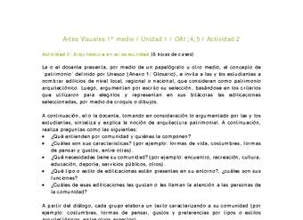Artes Visuales 1 medio-Unidad 2-OA1;4;5-Actividad 2