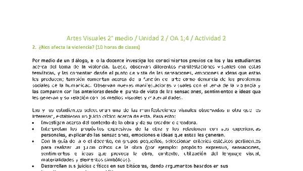 Artes Visuales 2 medio-Unidad 2-OA1;4-Actividad 2