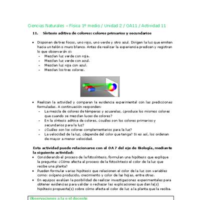 Ciencias Naturales 1 medio-Unidad 2-OA11-Actividad 11