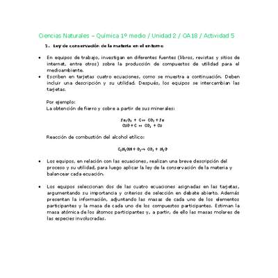 Ciencias Naturales 1 medio-Unidad 2-OA18-Actividad 5