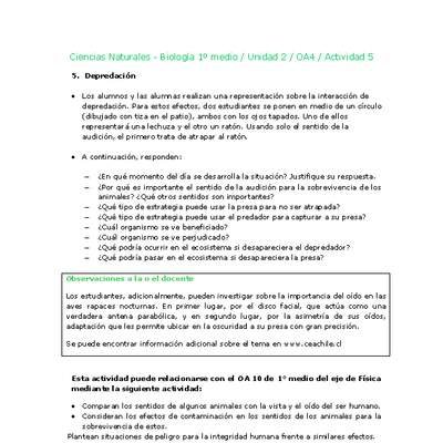 Ciencias Naturales 1 medio-Unidad 2-OA4-Actividad 5