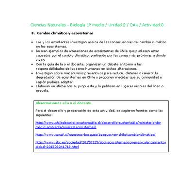 Ciencias Naturales 1 medio-Unidad 2-OA4-Actividad 8