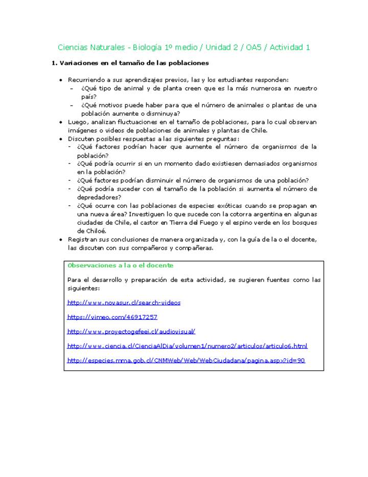 Ciencias Naturales 1 medio-Unidad 2-OA5-Actividad 1