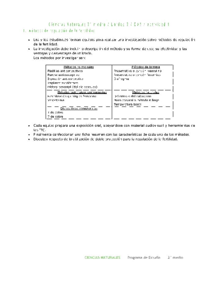 Ciencias Naturales 2 medio-Unidad 2-OA5-Actividad 1