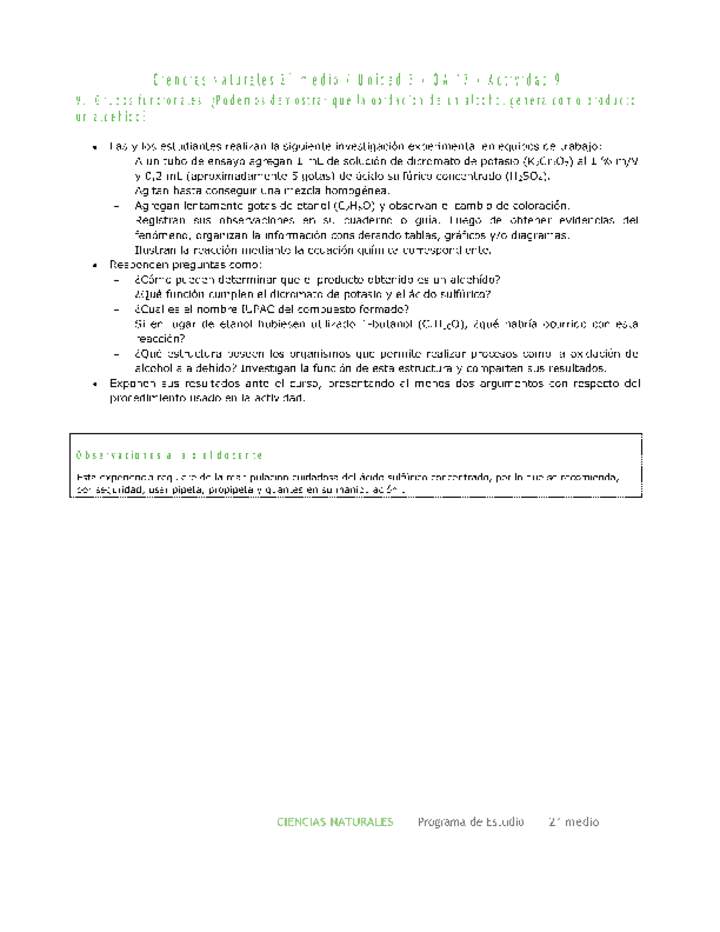 Ciencias Naturales 2 medio-Unidad 3-OA17-Actividad 9