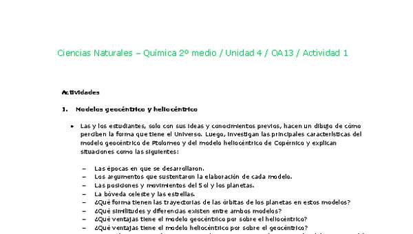 Unidad 4 - Física: El Universo - Curriculum Nacional. MINEDUC. Chile.